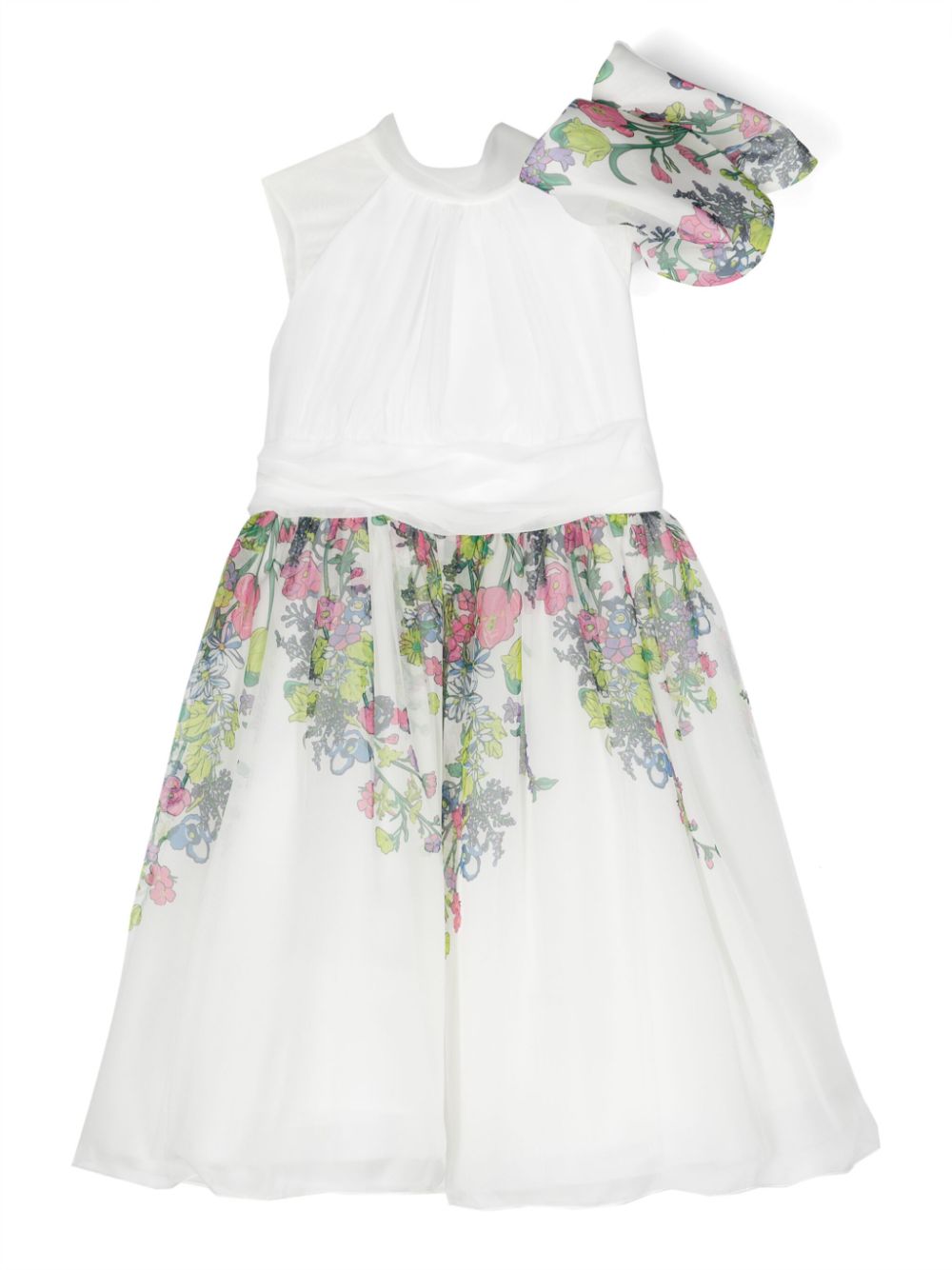 ELIE SAAB JUNIOR bow-detail taffeta dress - White von ELIE SAAB JUNIOR