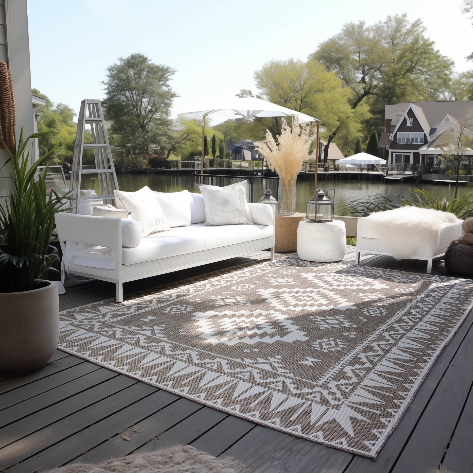 ELLE DECORATION Teppich »Dynamic, In- und Outdoor«, rechteckig, Flachgewebe, In-& Outdoor, Modern, Wendeteppich, Balkon, Wohnzimmer von ELLE DECORATION