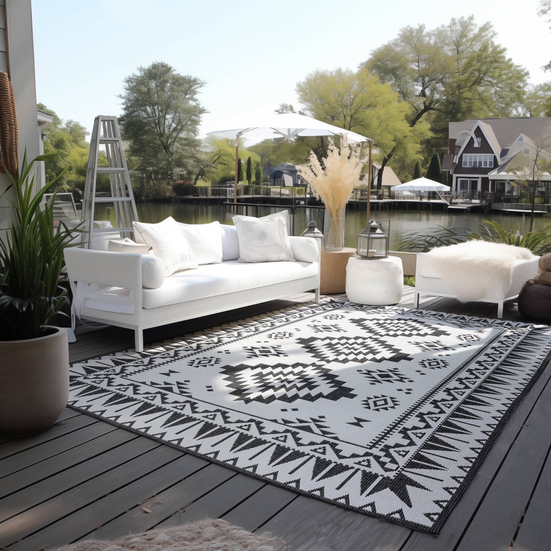 ELLE DECORATION Teppich »Dynamic, In- und Outdoor«, rechteckig, Flachgewebe, In-& Outdoor, Modern, Wendeteppich, Balkon, Wohnzimmer von ELLE DECORATION