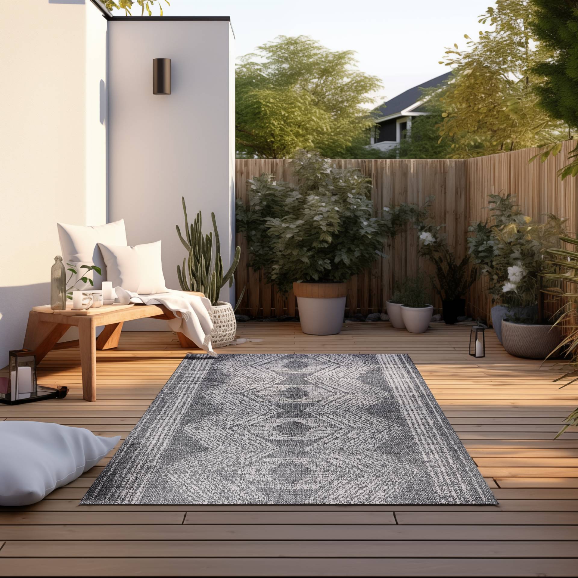 ELLE DECORATION Teppich »Merge, In- und Outdoor«, rechteckig, Flachgewebe, In-& Outdoor, Modern, Wendeteppich, Balkon, Wohnzimmer von ELLE DECORATION