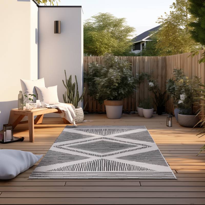 ELLE DECORATION Teppich »Rhombus, In- und Outdoor«, rechteckig, Flachgewebe, In-& Outdoor, Modern, Wendeteppich, Balkon, Wohnzimmer von ELLE DECORATION