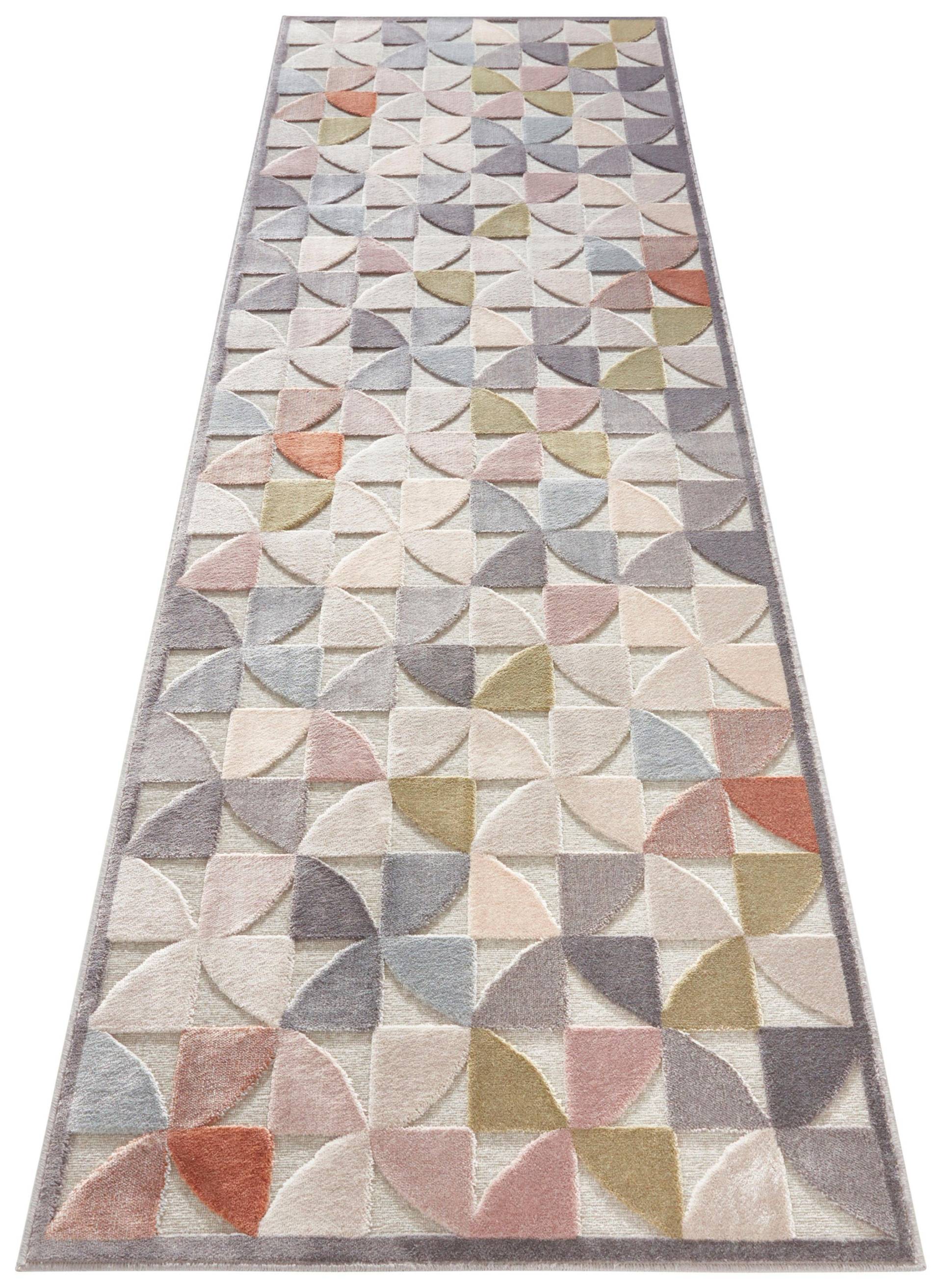ELLE DECORATION Läufer »Ailette«, rechteckig, 8 mm Höhe, Kurzflor, Velour, Geometrisches Muster, Hoch-Tief Struktur ELLE DECORATION Läufer »Ailette«, rechteckig, 8 mm Höhe, Kurzflor, Velour, Geometrisches Muster, Hoch-Tief Struktur von ELLE DECORATION