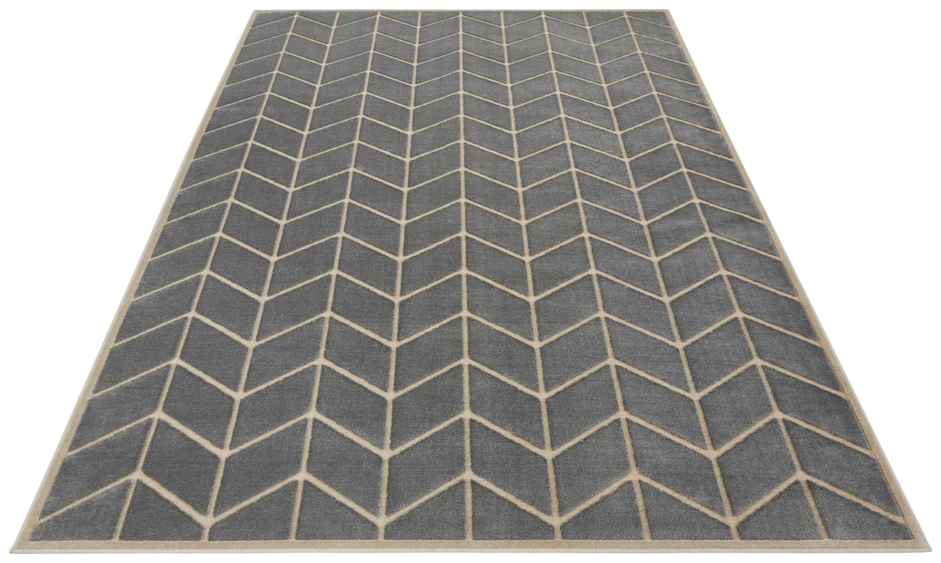 ELLE DECORATION Teppich »Loire«, rechteckig, Kurzflor, Velour, Geometrisches Muster, Hoch-Tief Struktur von ELLE DECORATION