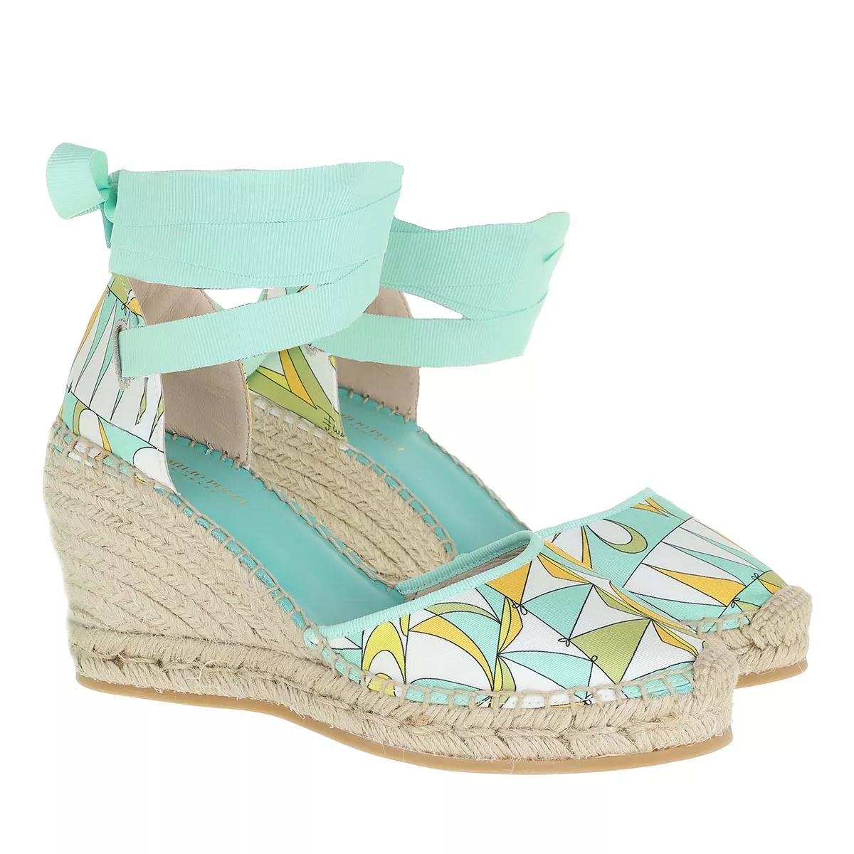 Emilio Pucci Sandalen - Wedges Techno Twill - Gr. 40 (EU) - in Grün - für Damen von EMILIO PUCCI