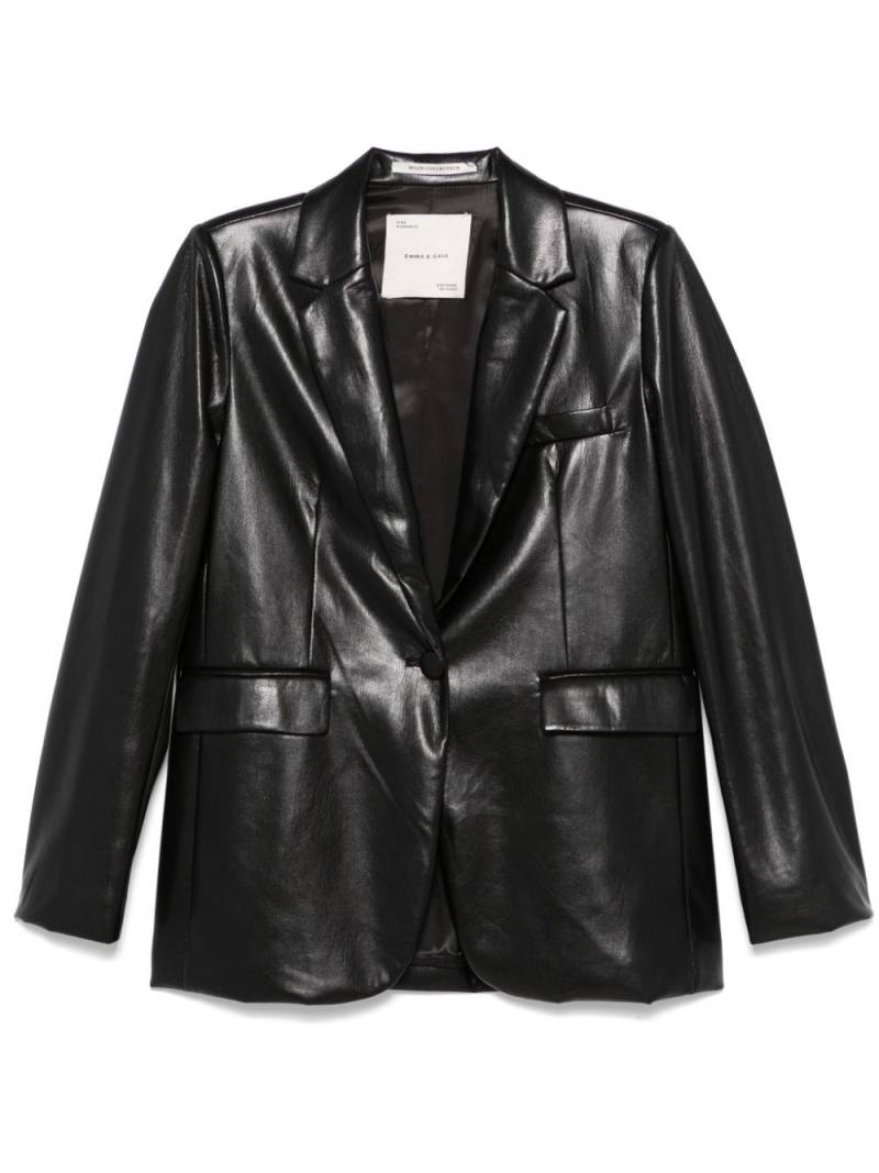 EMMA E GAIA faux-leather blazer - Black von EMMA E GAIA