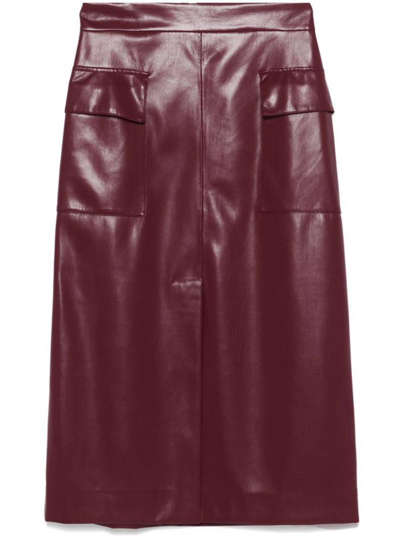 EMMA E GAIA faux-leather midi skirt - Red von EMMA E GAIA