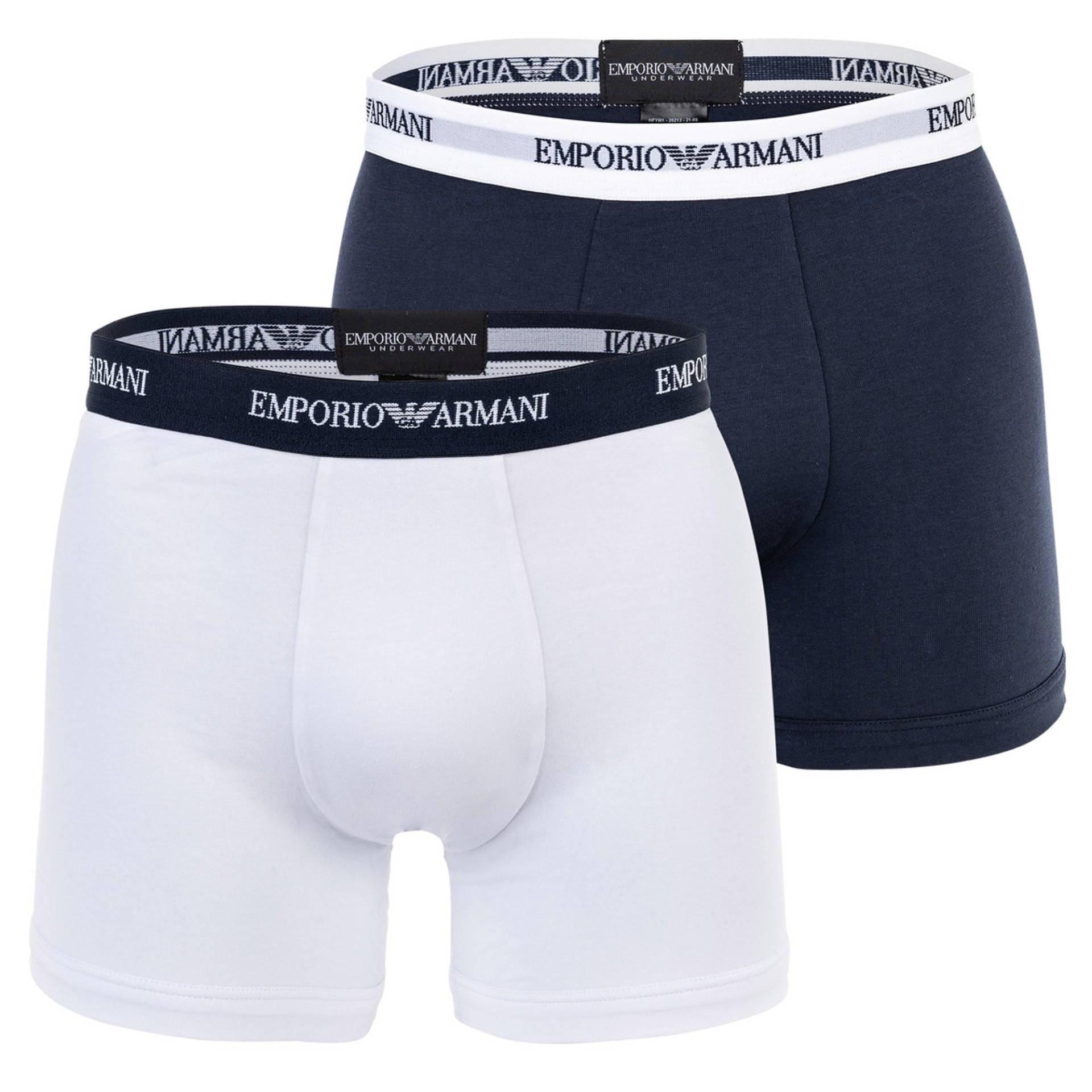 Emporio Armani - Boxershort  2er Pack Figurbetont, für Herren, Weiss, Größe S von Emporio Armani