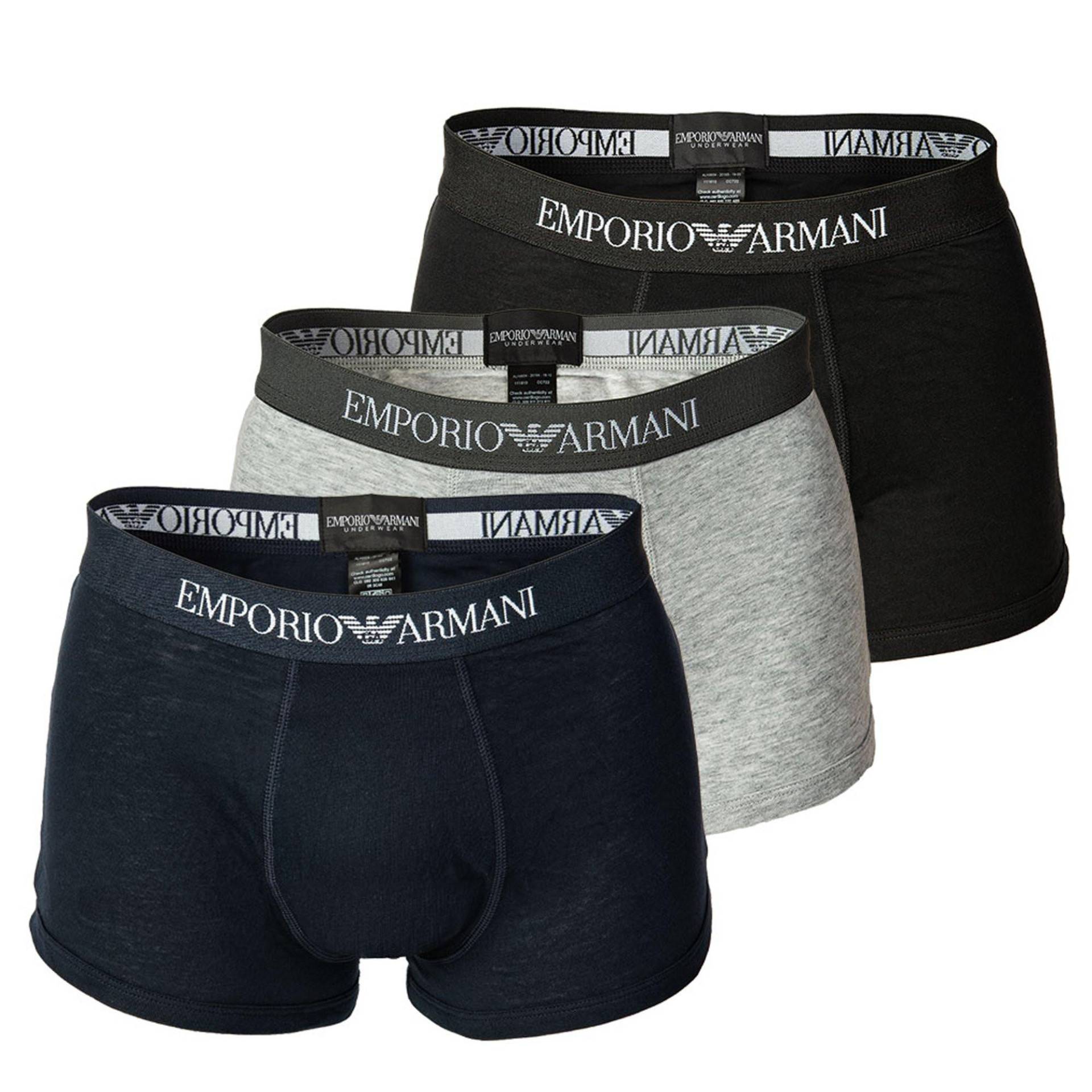 Emporio Armani - Boxershort  3er Pack Bequem sitzend, für Herren, Multicolor, Größe L von Emporio Armani