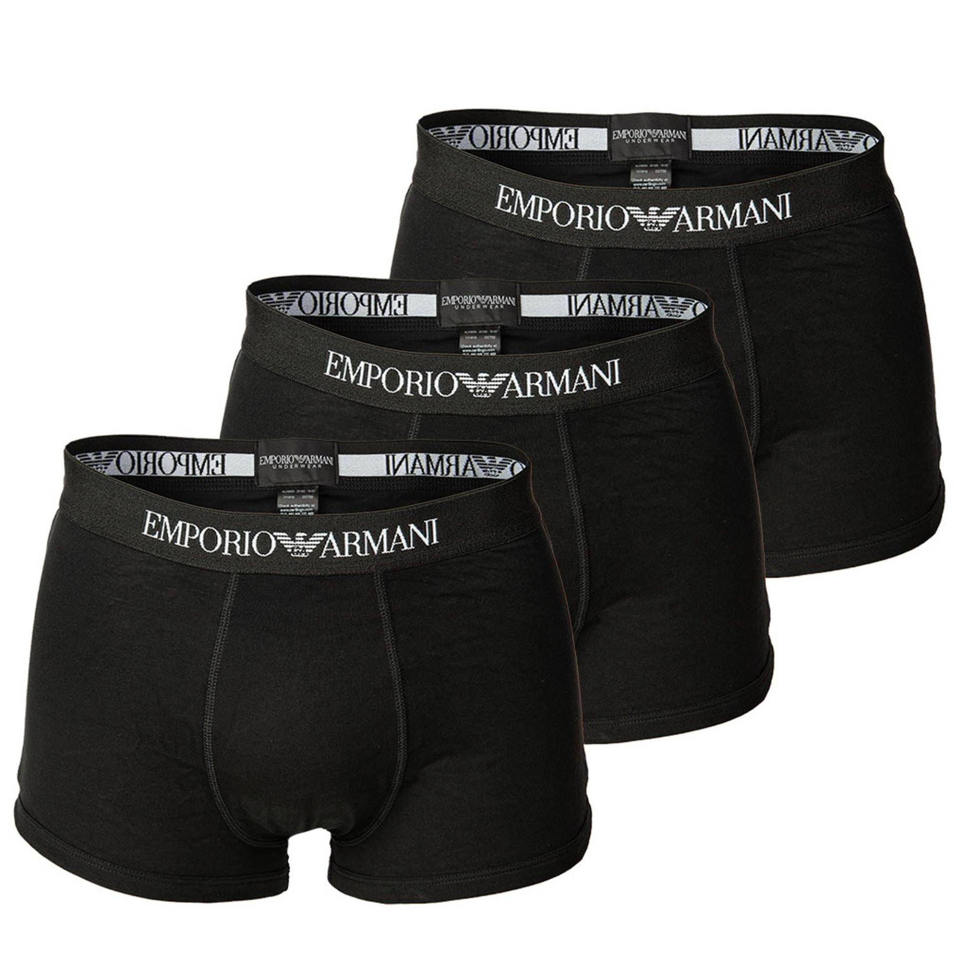 Emporio Armani - Boxershort  3er Pack Bequem sitzend, für Herren, Schwarz, Größe M von Emporio Armani