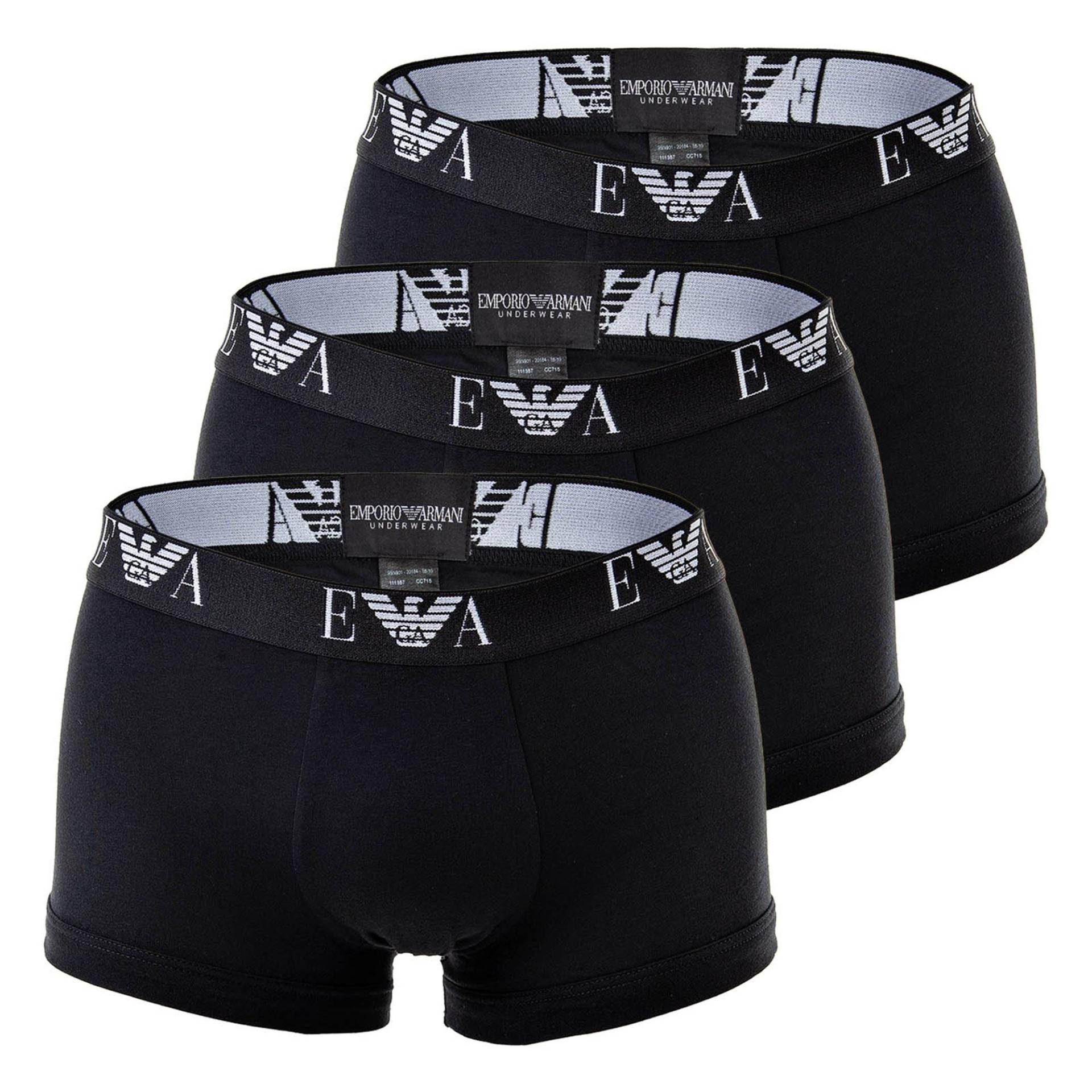 Boxershort 3er Pack Figurbetont Herren Schwarz L von EMPORIO ARMANI