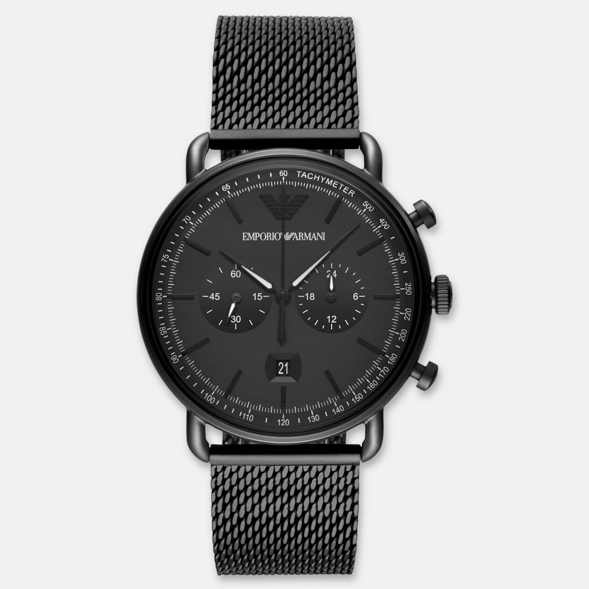 Chronograph Uhr Herren Black 43mm von EMPORIO ARMANI