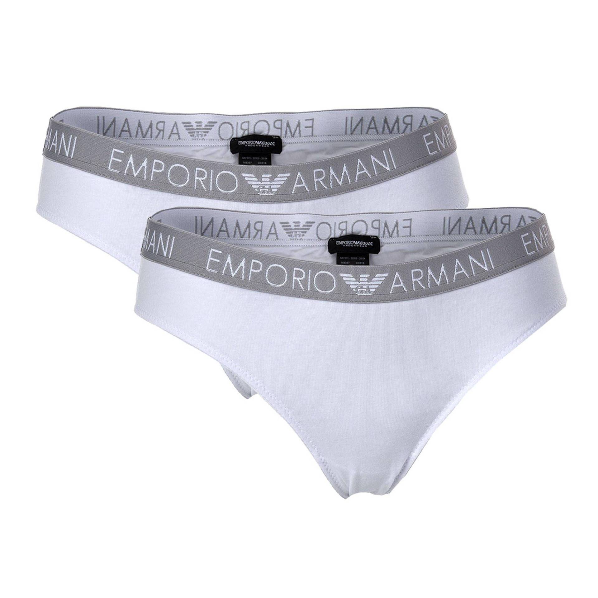 Emporio Armani - Slip  2er Pack Figurbetont, für Damen, Weiss, Größe M von Emporio Armani