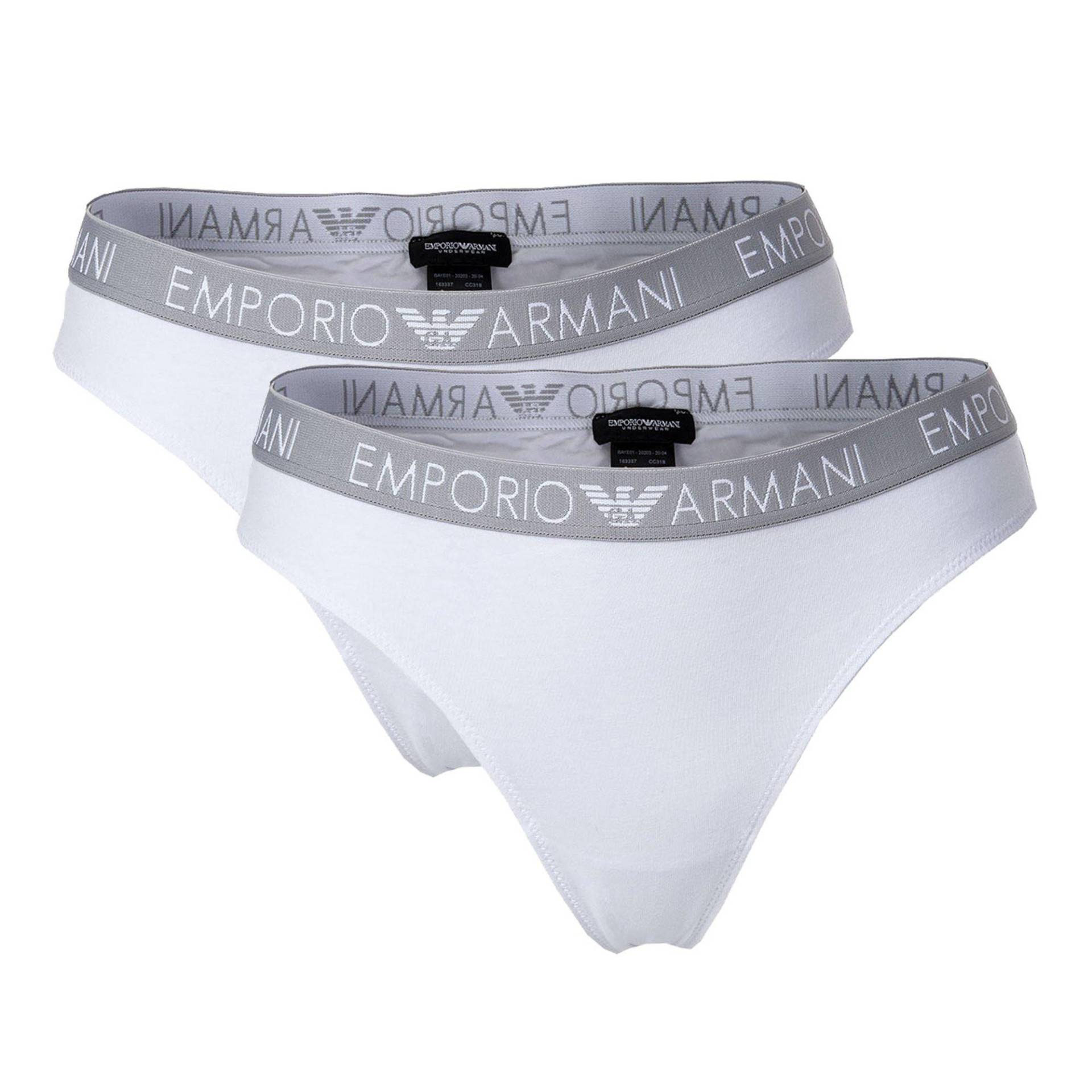 String 2er Pack Figurbetont Damen Weiss M von EMPORIO ARMANI