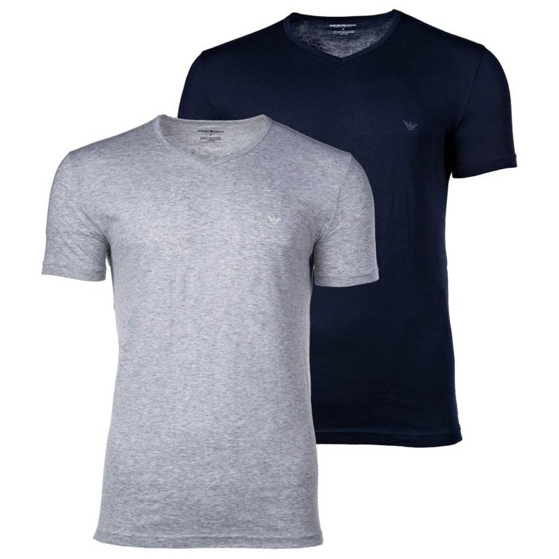 T-shirt 2er Pack Bequem Sitzend Herren Grau S von EMPORIO ARMANI