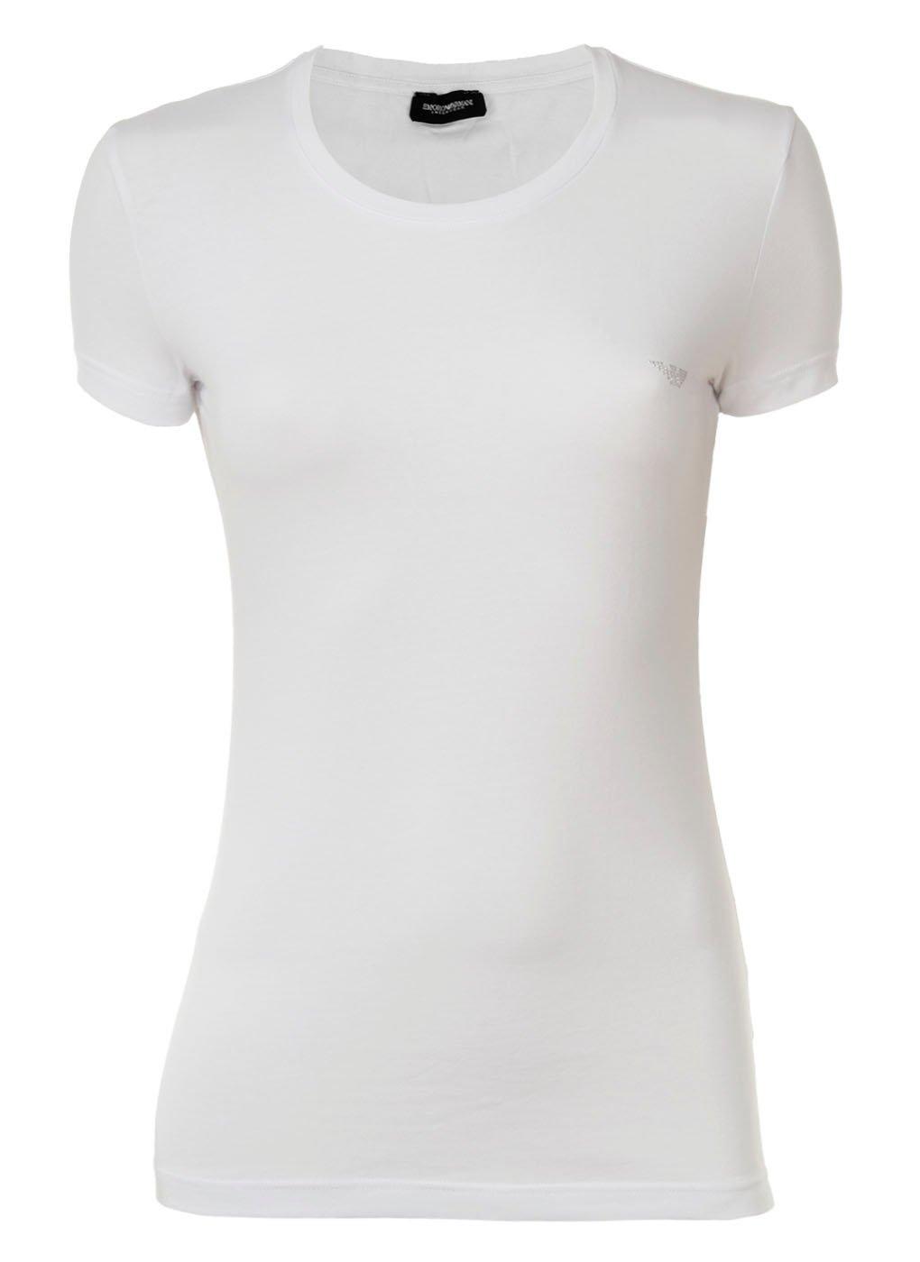 Emporio Armani - T-Shirt  Figurbetont, für Damen, Weiss, Größe S von Emporio Armani