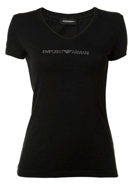 Emporio Armani - T-Shirt  Figurbetont, für Damen, Schwarz, Größe L von Emporio Armani