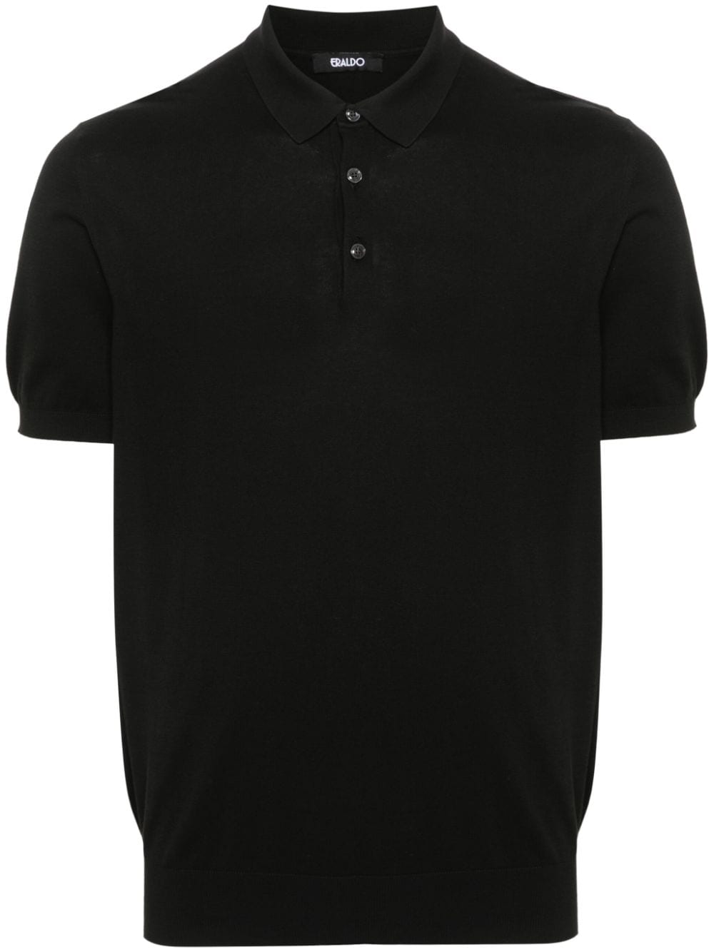 ERALDO knitted cotton polo shirt - Black von ERALDO