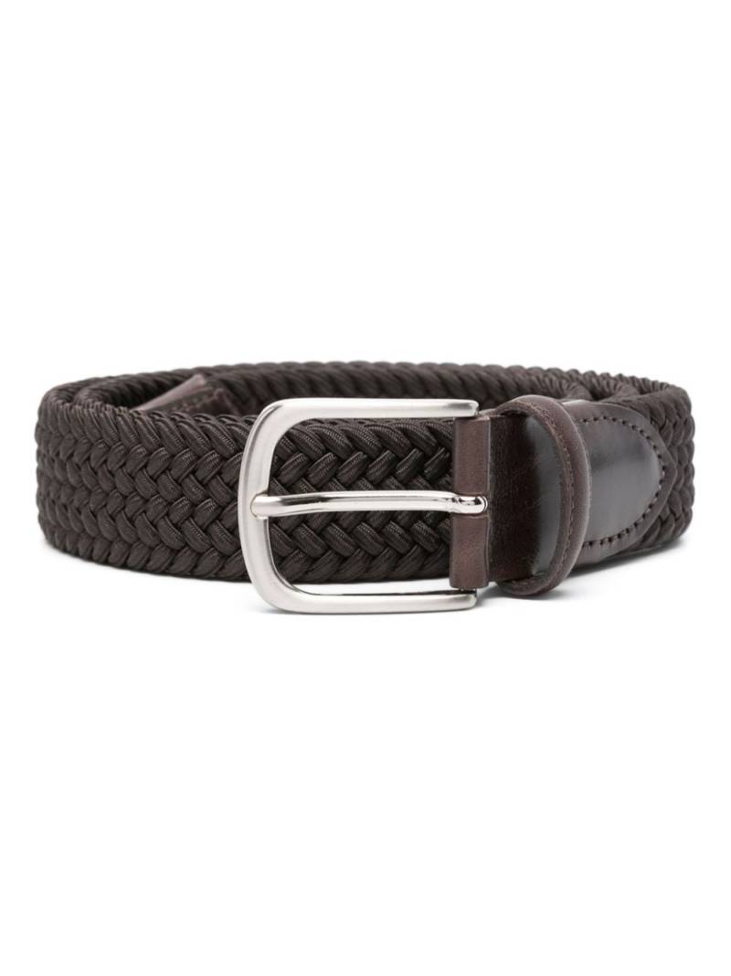 ERALDO leather-trim interwoven belt - Brown von ERALDO