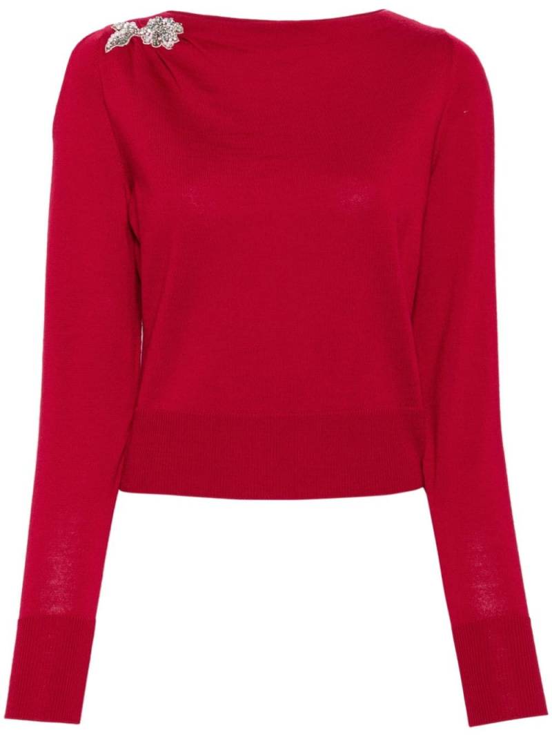 ERDEM appliqué wool sweater - Red von ERDEM