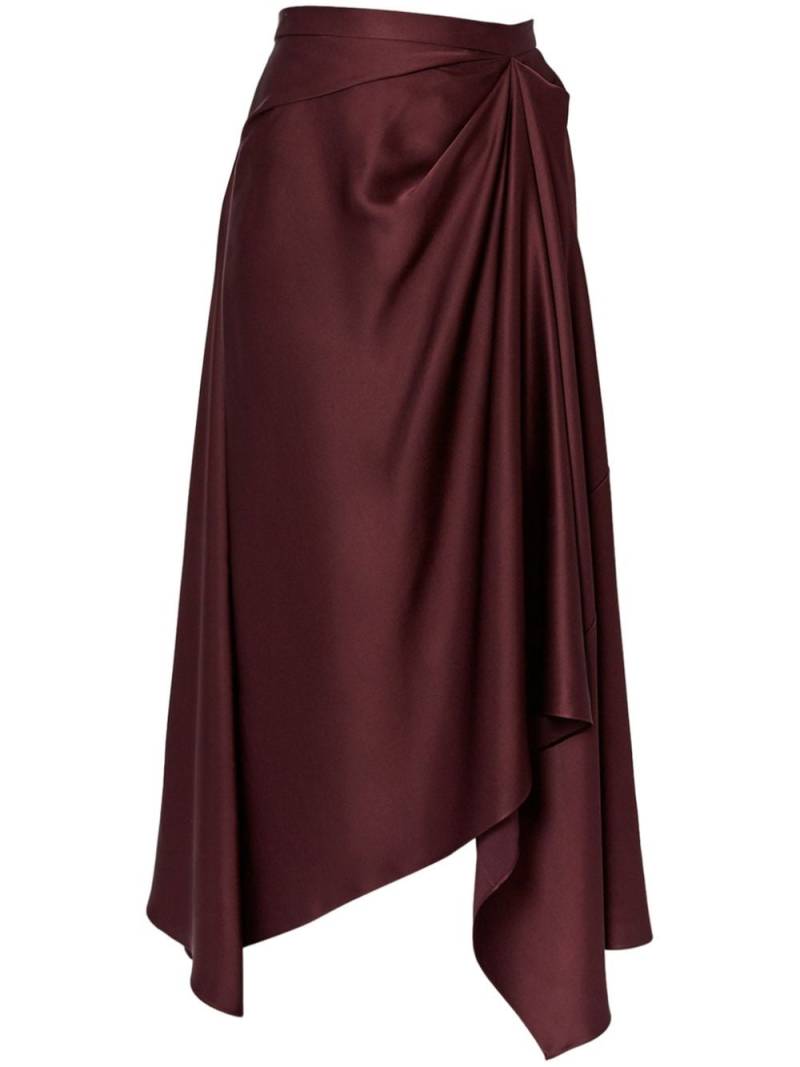 ERDEM asymmetric-design draped midi skirt - Red von ERDEM