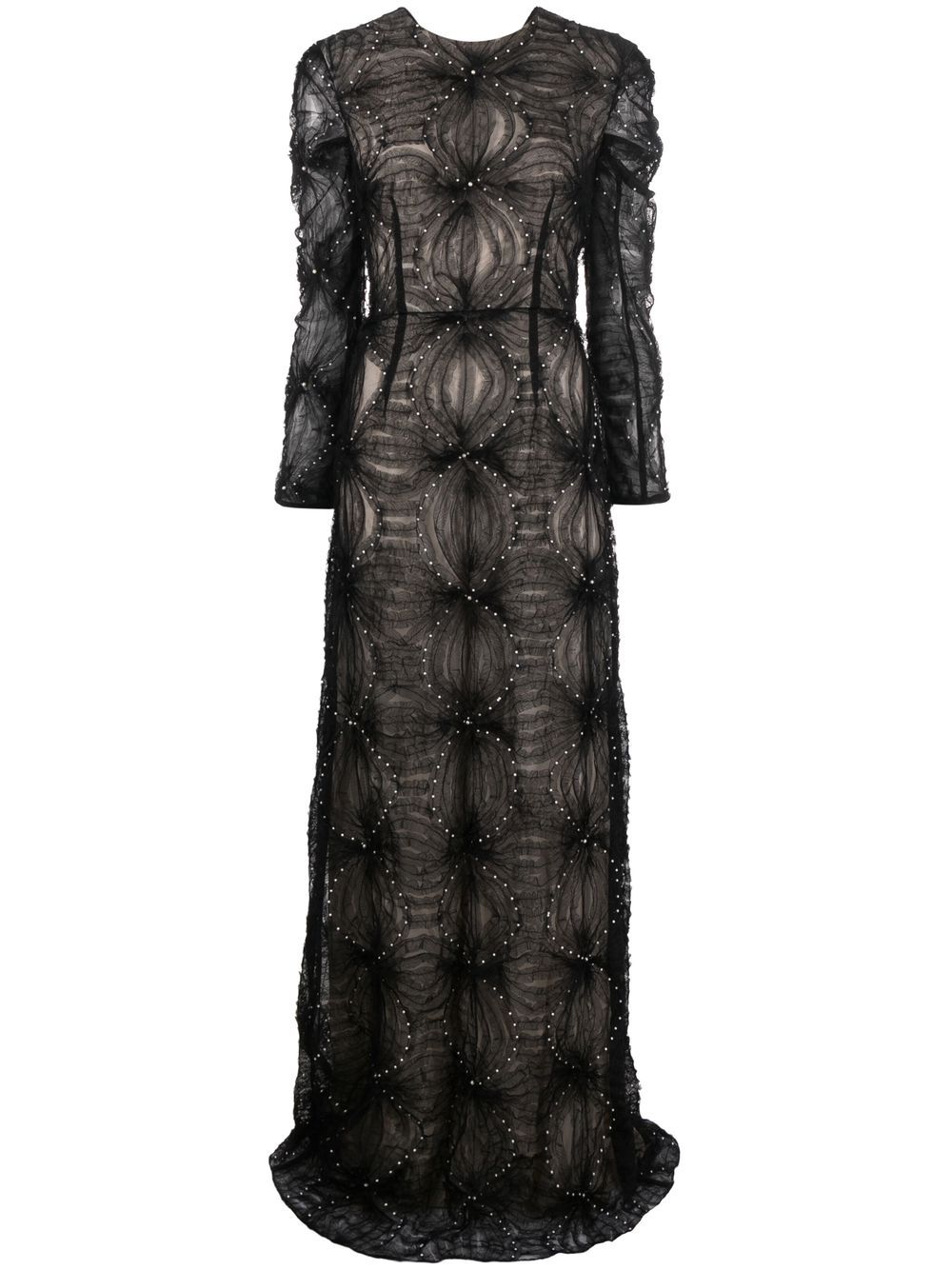 ERDEM bead-embellished tulle-panel gown - Black von ERDEM