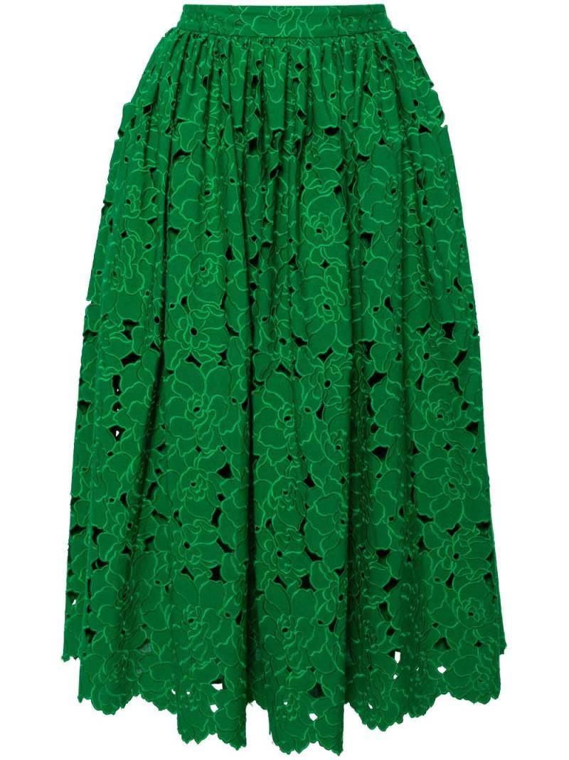 ERDEM broderie-anglaise flared midi skirt - Green von ERDEM