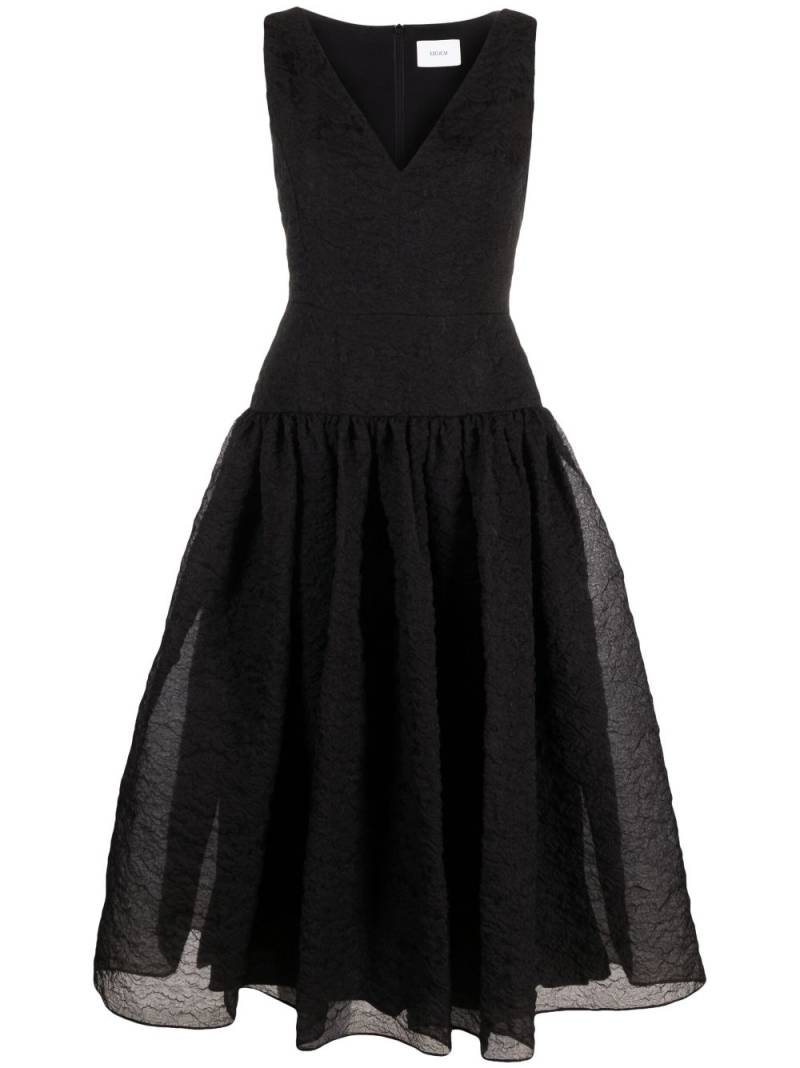 ERDEM crinkled-effect silk flared dress - Black von ERDEM