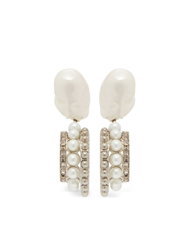 ERDEM crystal-hoop drop earrings - Silver von ERDEM