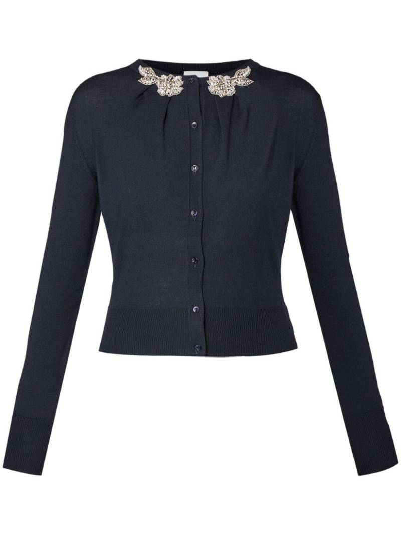 ERDEM draped-detail cardigan - Blue von ERDEM