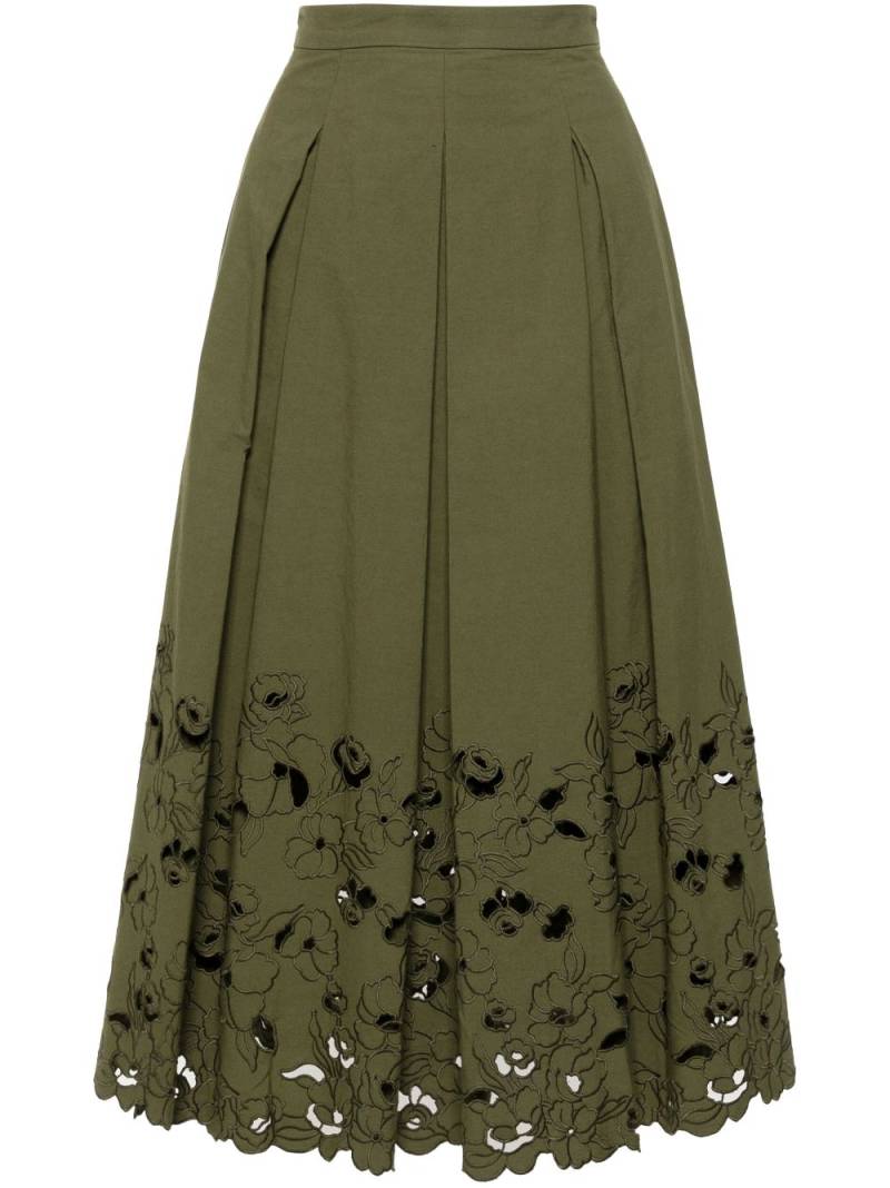 ERDEM floral-detail pleated skirt - Green von ERDEM