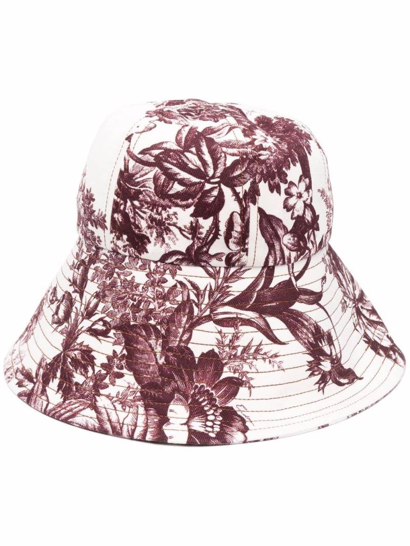 ERDEM floral-print bucket hat - White von ERDEM