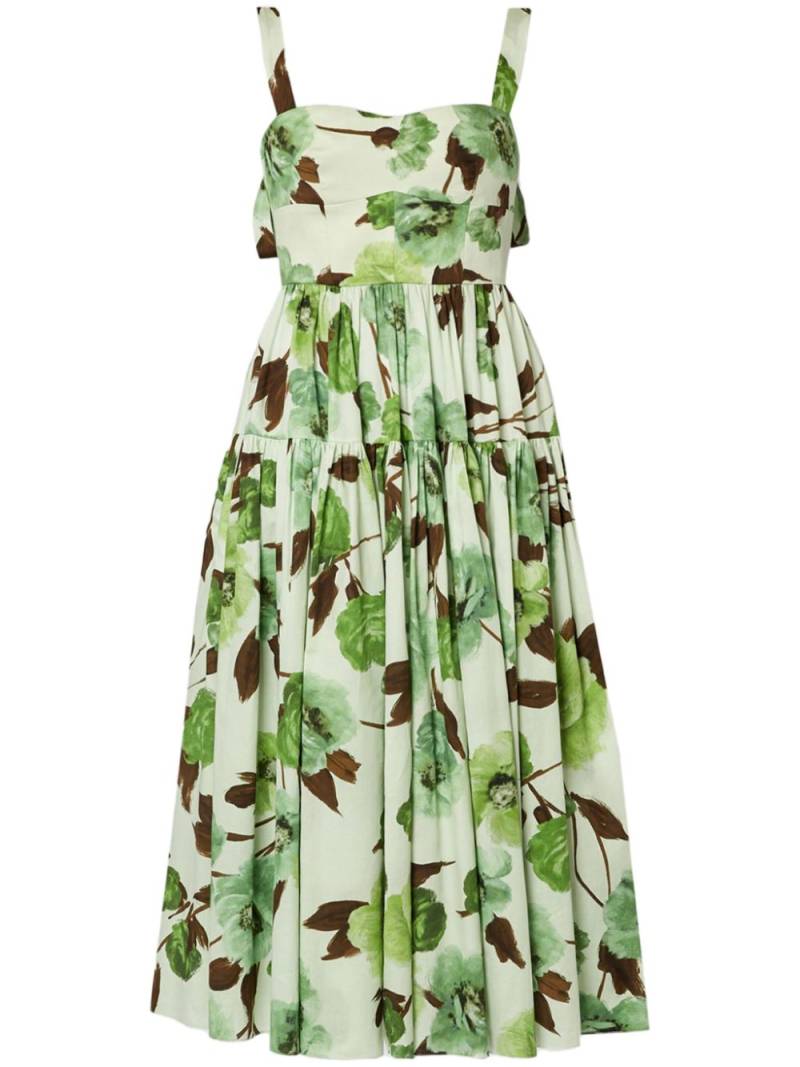 ERDEM floral-print cotton midi dress - Green von ERDEM