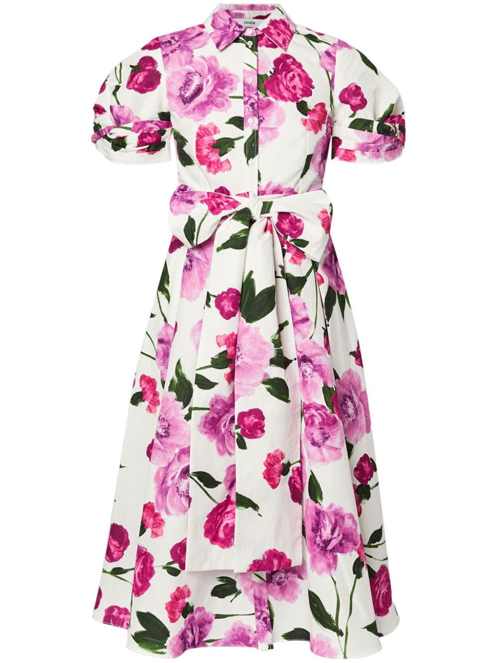 ERDEM floral-print cotton midi dress - White von ERDEM