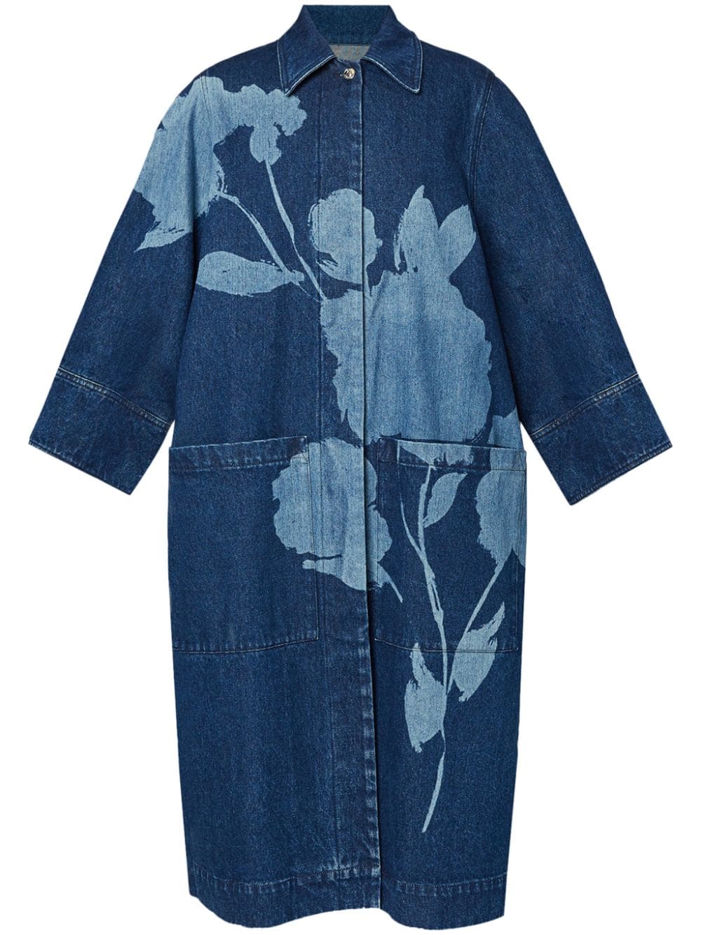 ERDEM floral-print denim coat - Blue von ERDEM