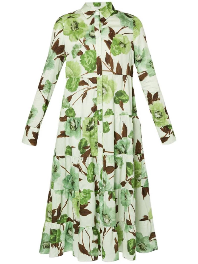 ERDEM floral-print long-sleeved midi dress - Green von ERDEM