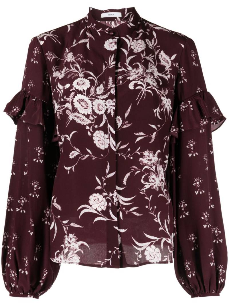 ERDEM floral-print ruffled silk blouse - Red von ERDEM