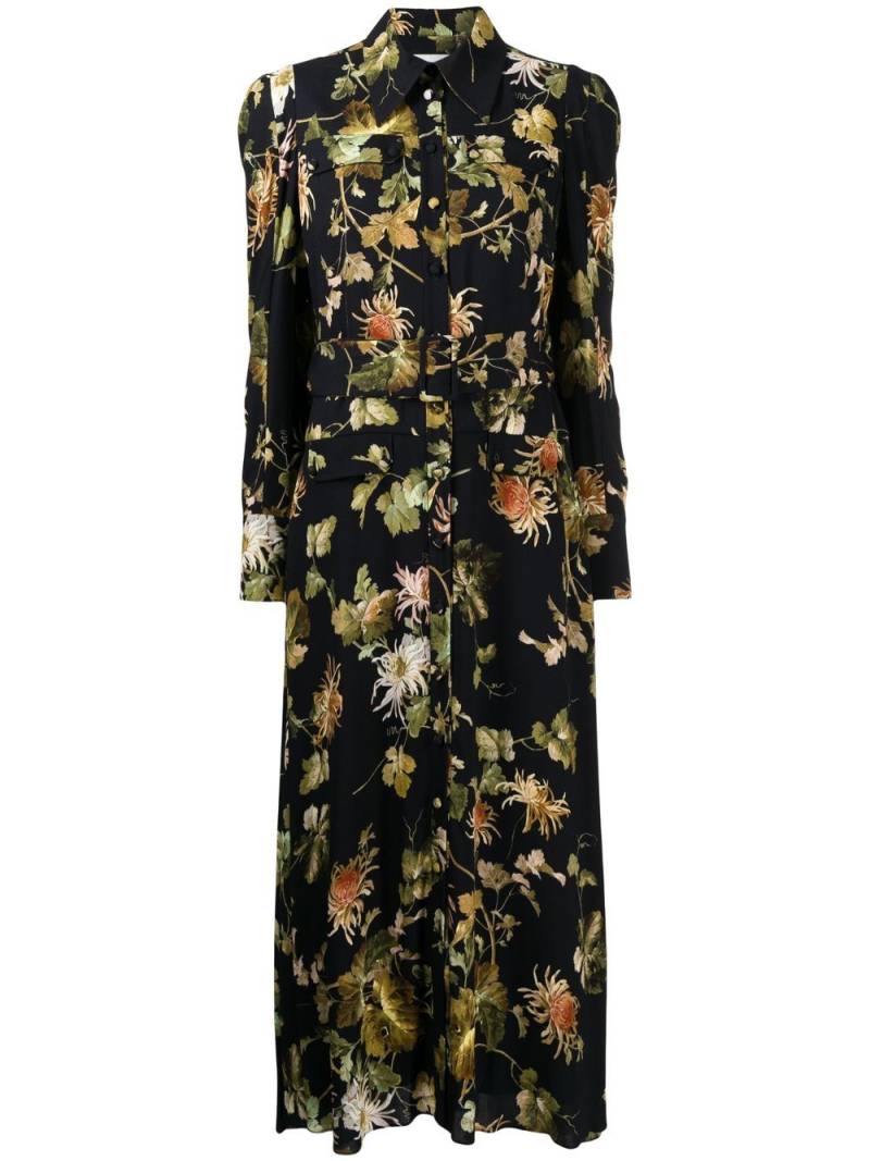 ERDEM floral-print shirt dress - Black von ERDEM