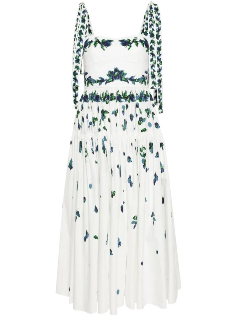 ERDEM floral-print tiered midi dress - White von ERDEM