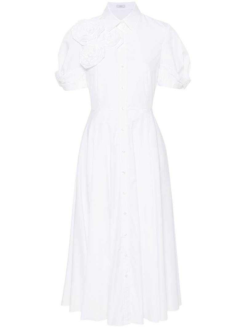 ERDEM rose-appliqué midi shirt dress - White von ERDEM