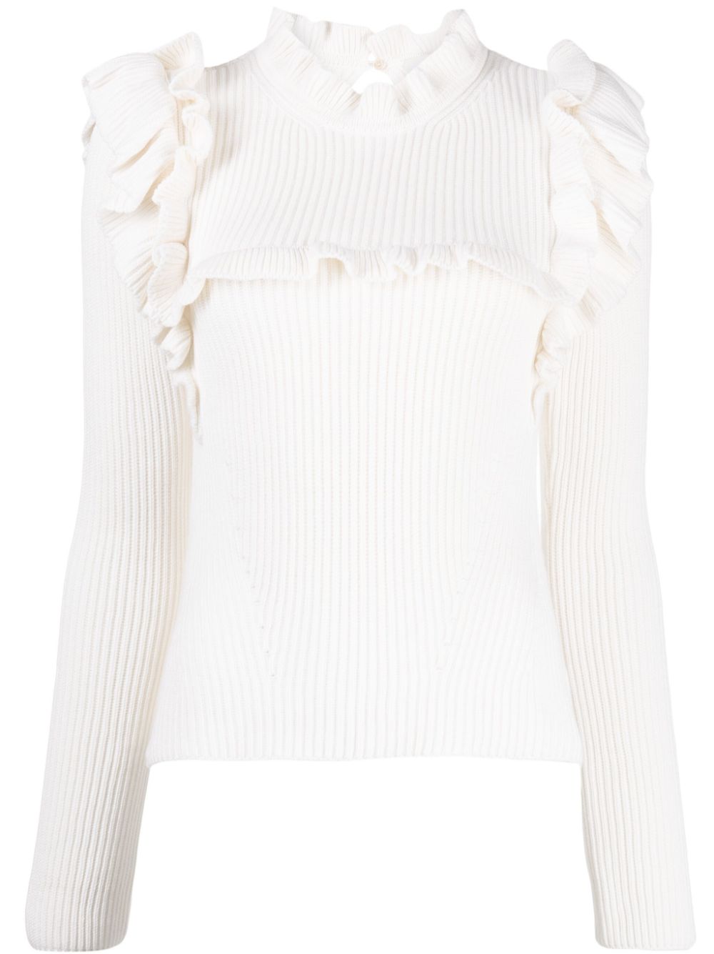 ERDEM ruffle-detail knitted top - White von ERDEM