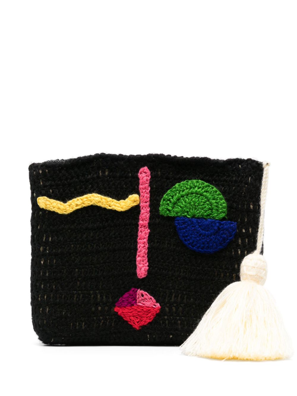 ERES Besos Kilo embroidered-motif crochet clutch bag - Black von ERES