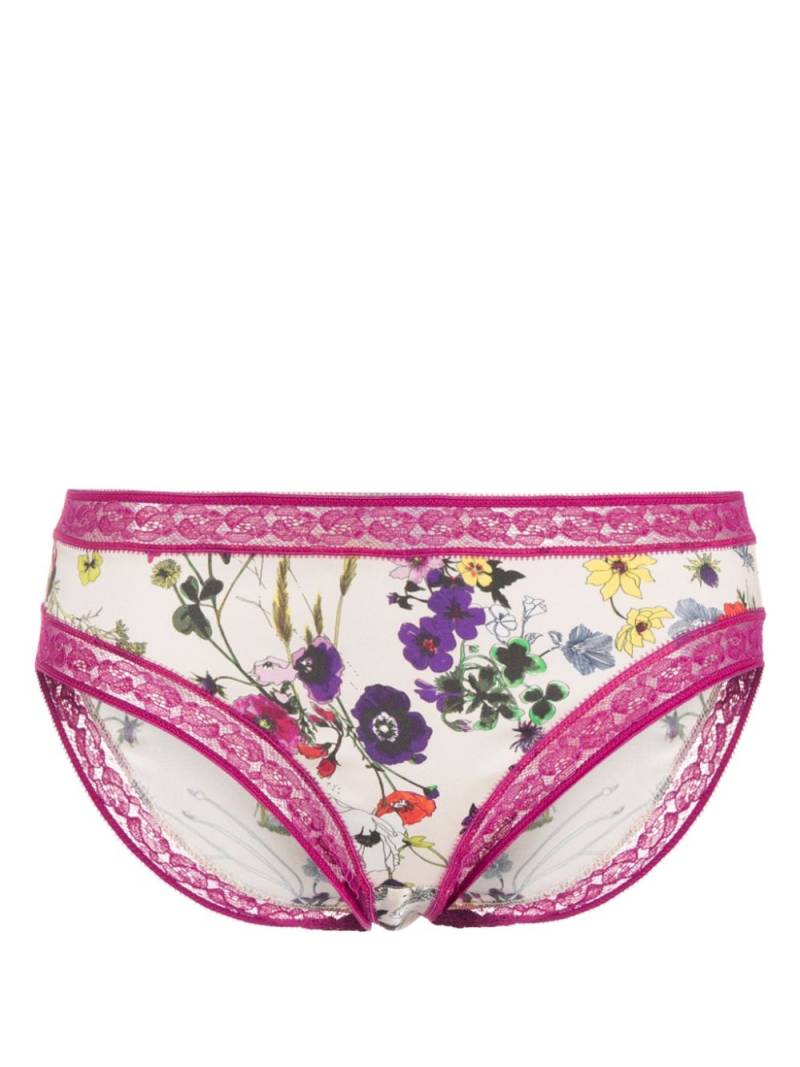 ERES Fougère floral-print silk briefs - Pink von ERES