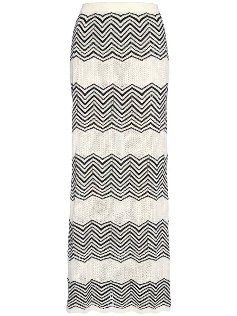 ERES Réglisse chevron-pattern maxi skirt - Black von ERES