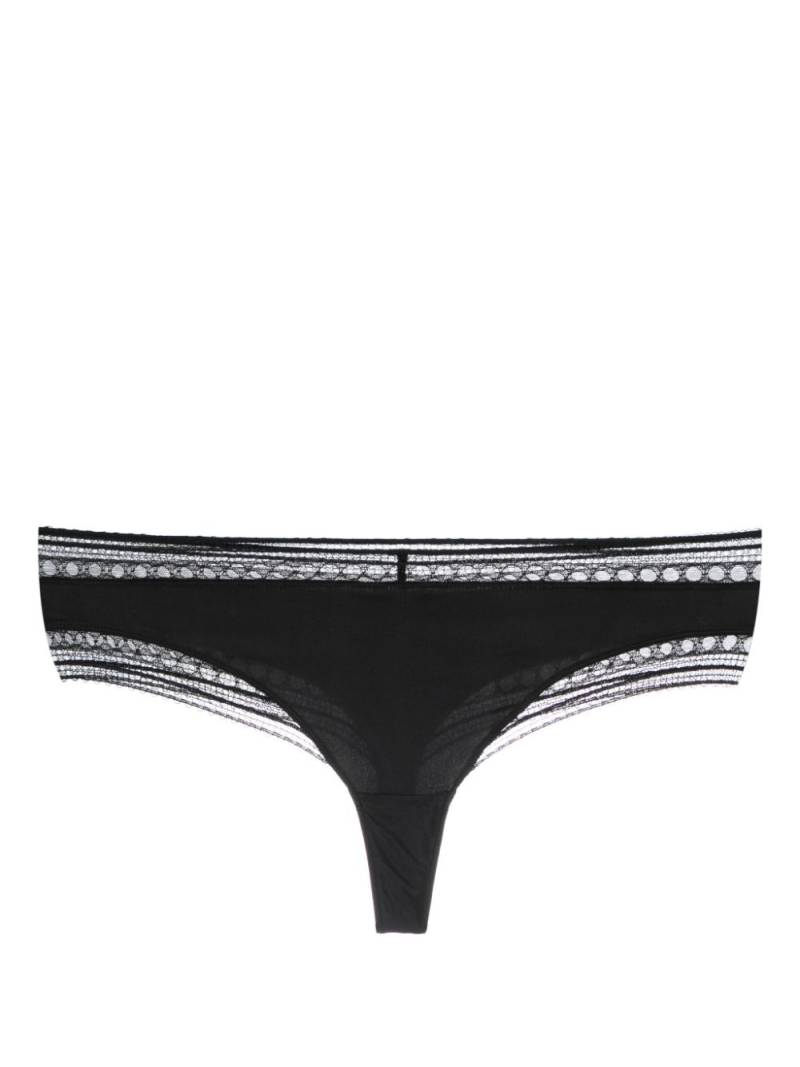 ERES Vœux satin tanga briefs - Black von ERES