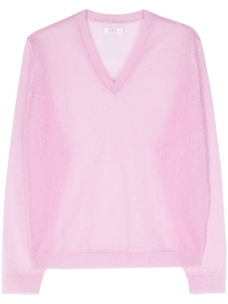 ERL V-neck lurex jumper - Pink von ERL