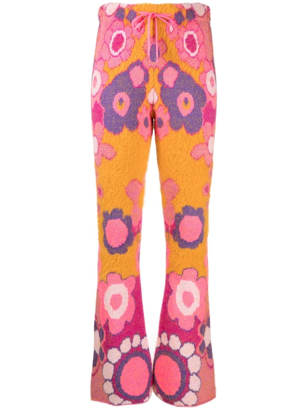 ERL floral-print drawstring flared trousers - Pink von ERL