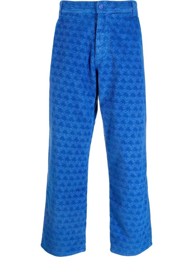 ERL graphic-print corduroy trousers - Blue von ERL