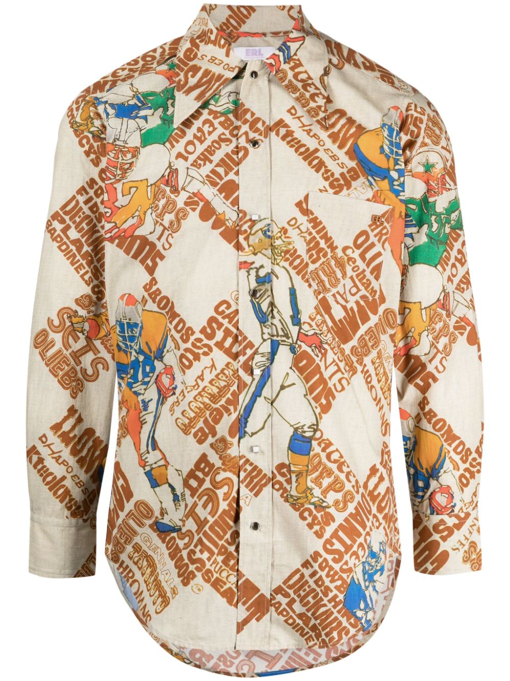 ERL graphic-print cotton shirt - Brown von ERL