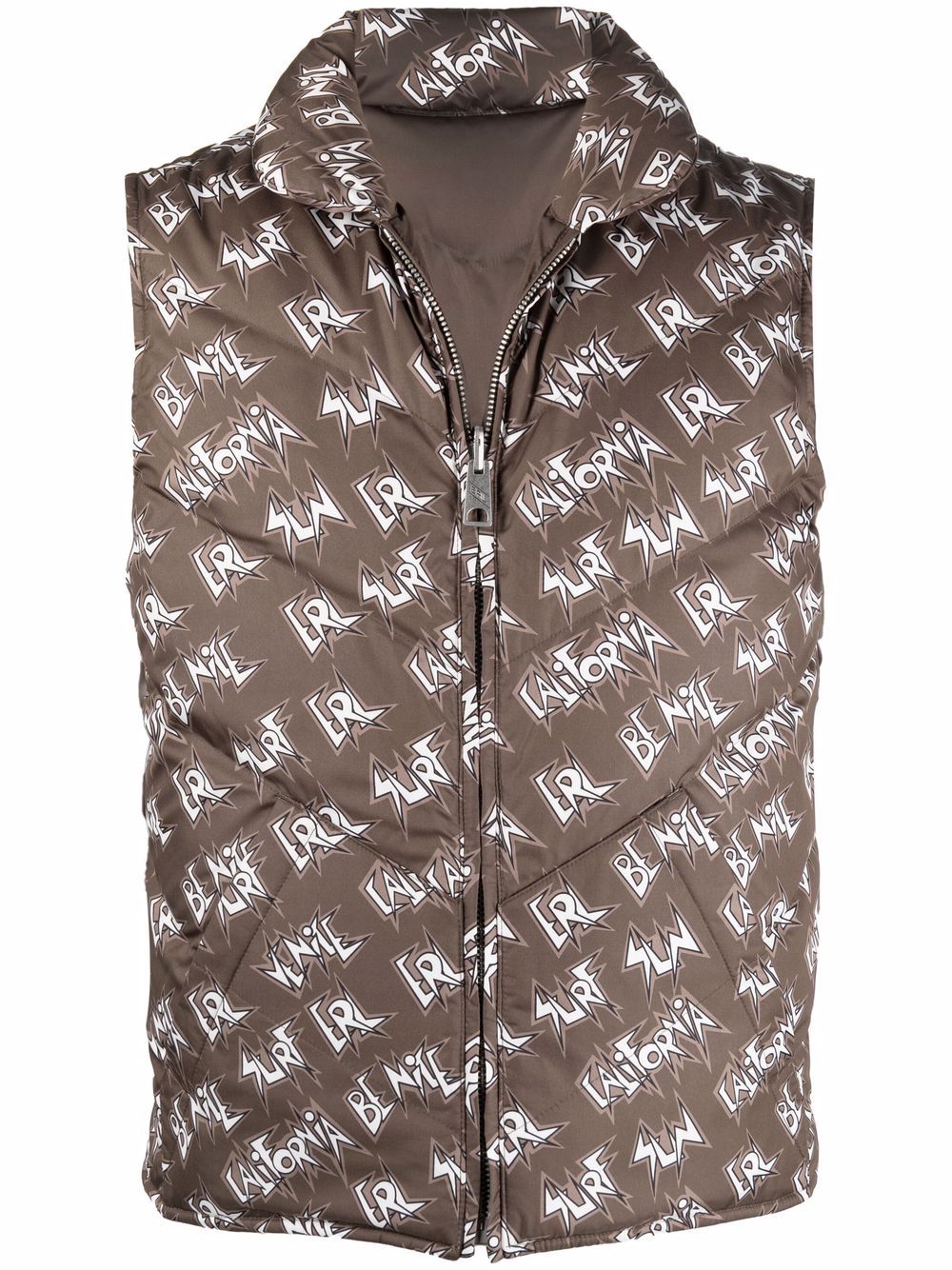 ERL logo-print padded gilet - Green von ERL