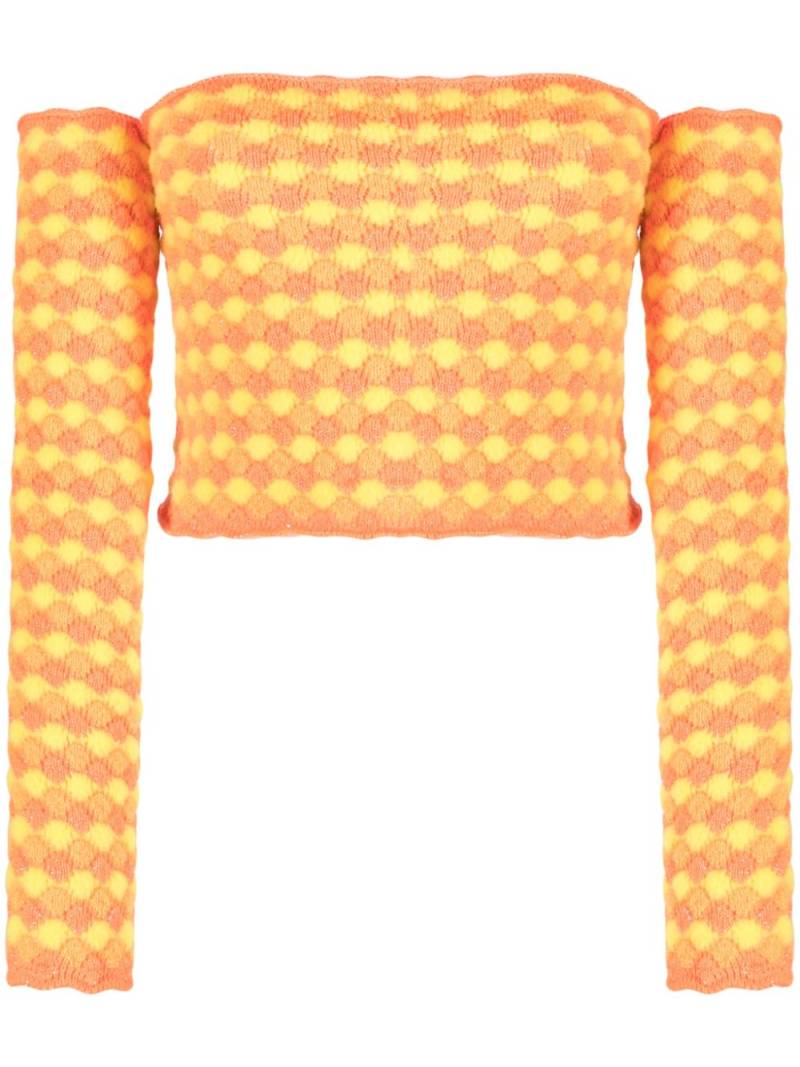 ERL off-shoulder knitted top - Orange von ERL